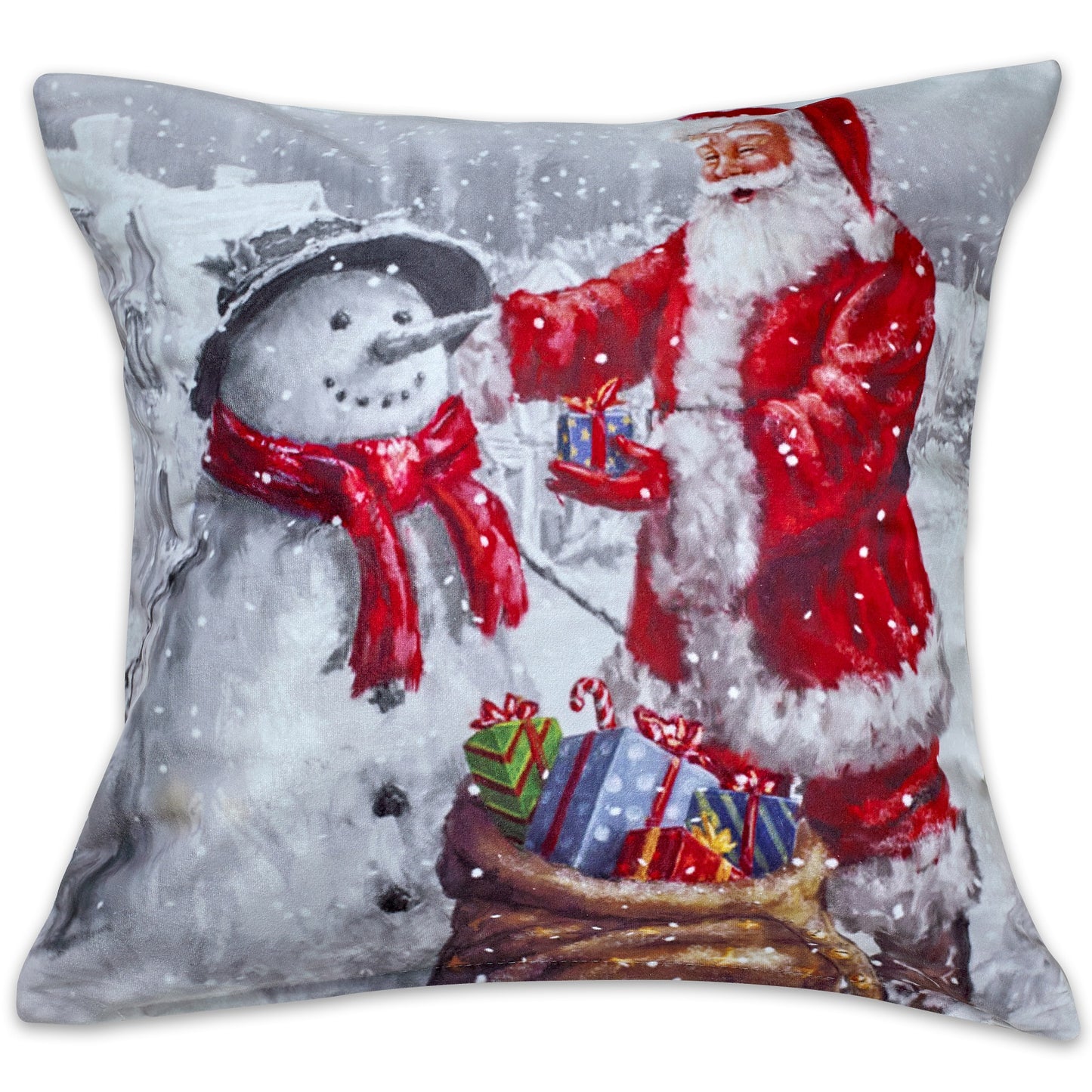 Seasonal Christmas Splendours Pattern Decorative Throw Pillow Cover