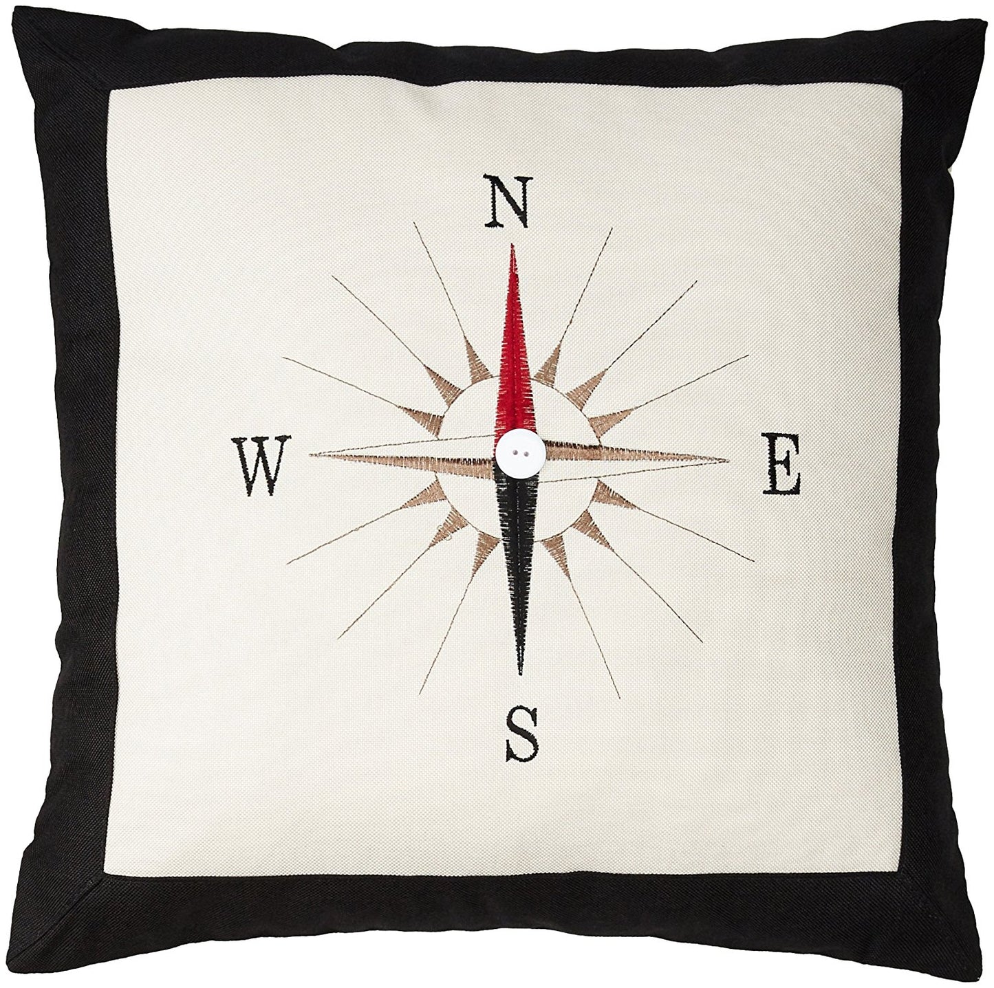 Rosetta Classic Embroidered Compass Decorative Accent Throw Pillow