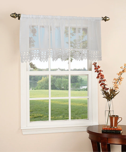 Daisy Design sheer Decorative Window Treatment Rod Pocket Curtain Straight Valance