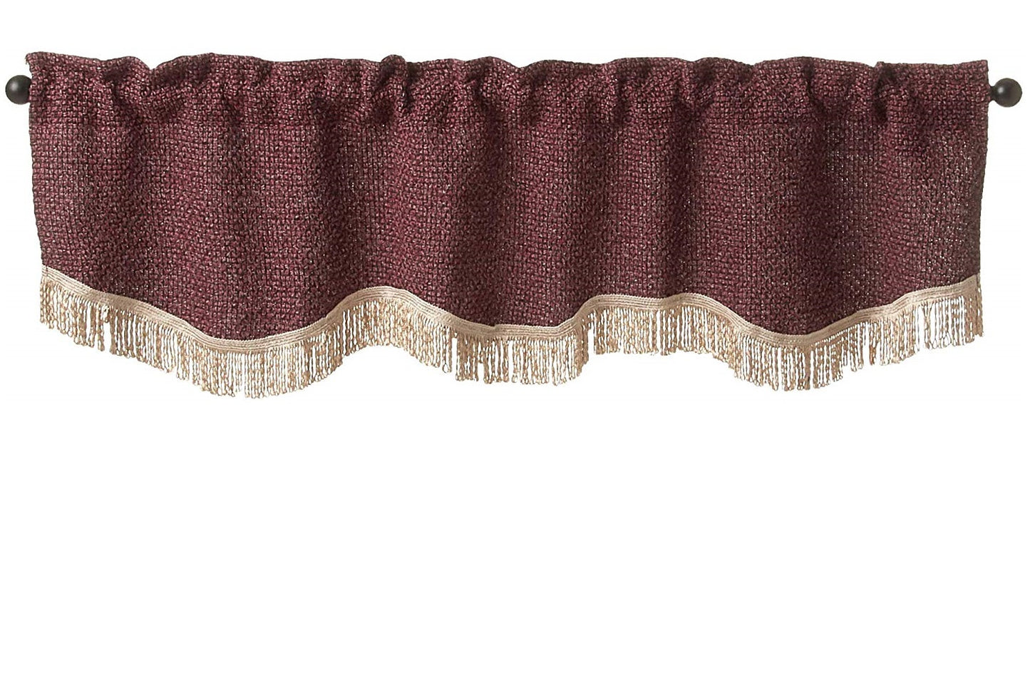 Chenille Basket Weave Design Decorative Window Treatment Rod Pocket Curtain Straight Valance