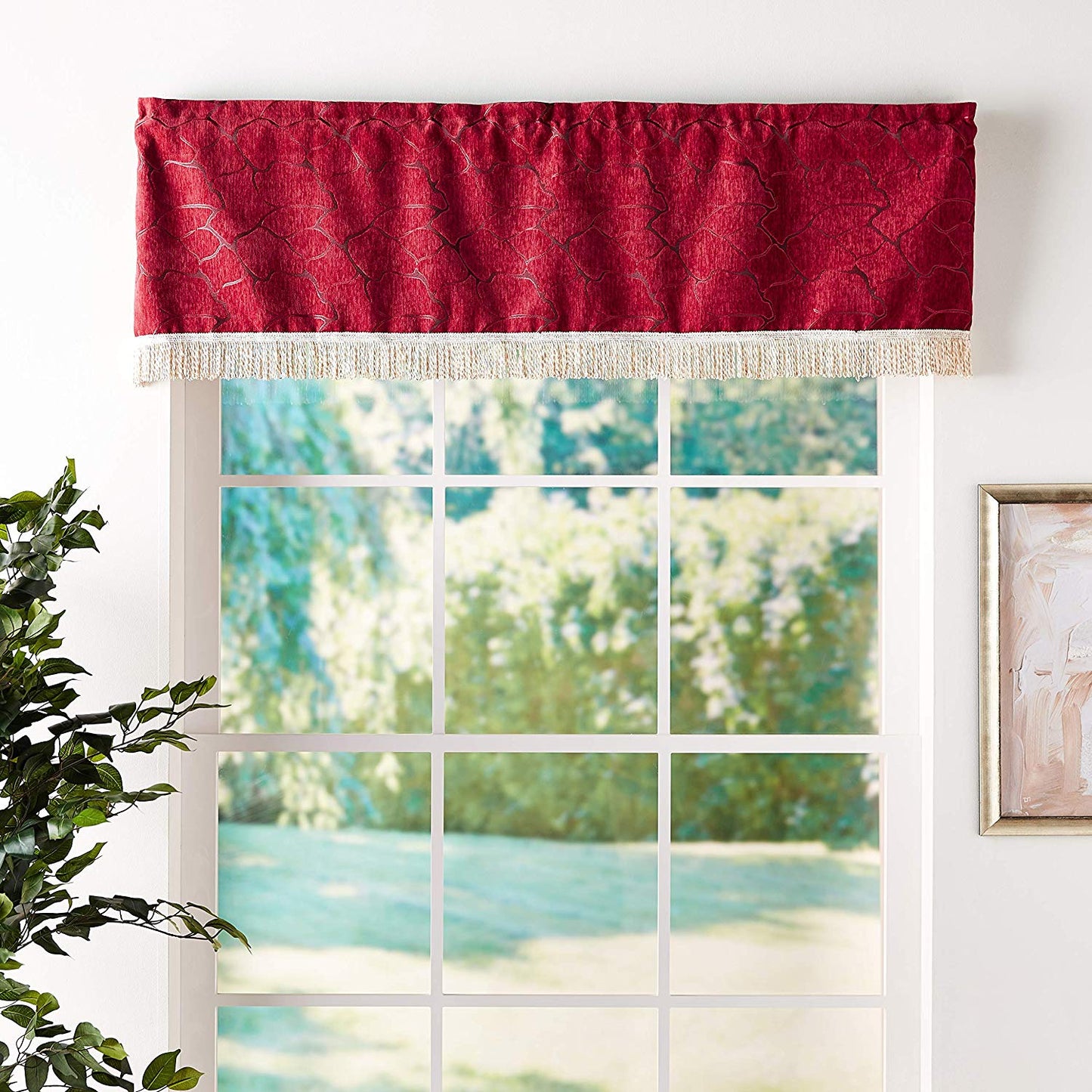 Milano Arts Artistic Design Decorative Window Treatment Rod Pocket Curtain Straight Valance