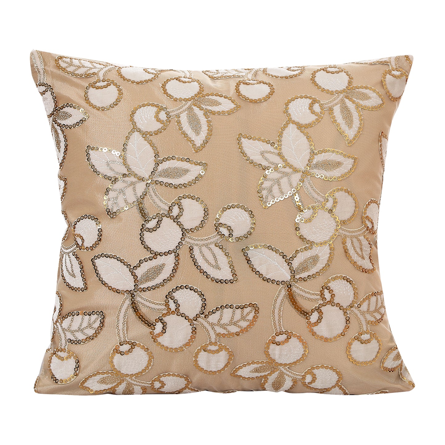 Heritage Vintage Cherry Flower Pattern Decorative Accent Throw Pillow