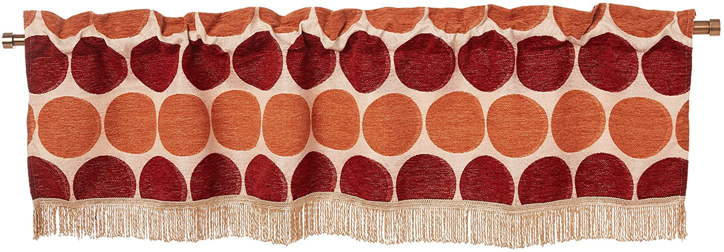 Deluxe Chenille Jacquard Circle's Decorative Window Treatment Rod Pocket Curtain Straight Valance