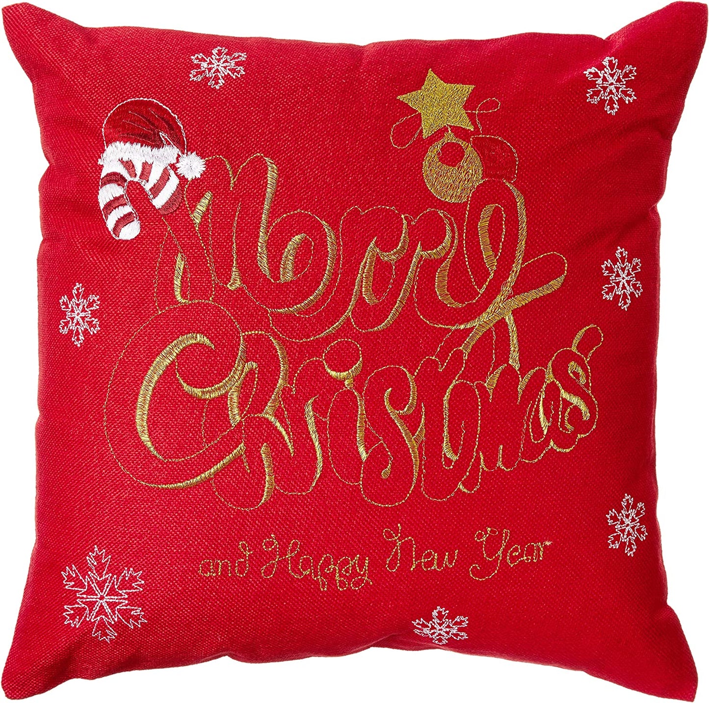 Seasonal Xmas Christmas Holiday Glories Pattern Decorative Accent Throw Pillow