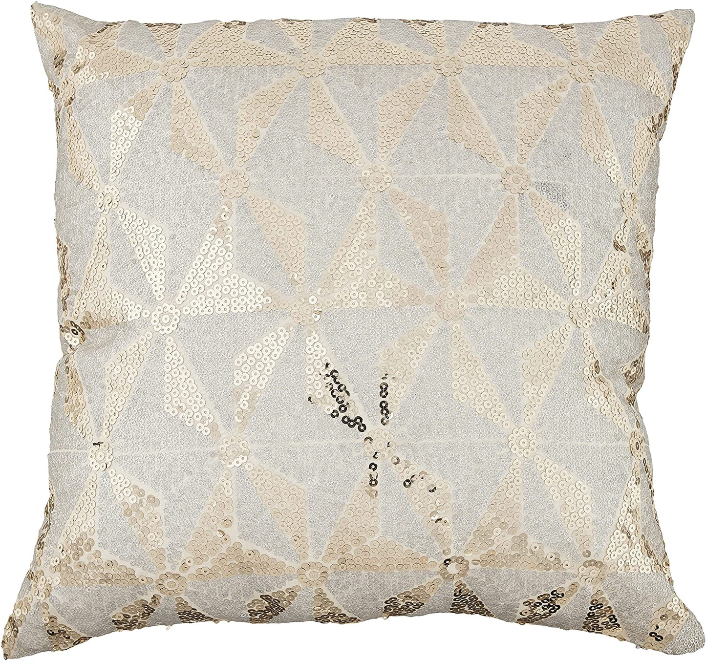 Sparkling Embroidered Sequins Pattern Decorative Accent Throw Pillow