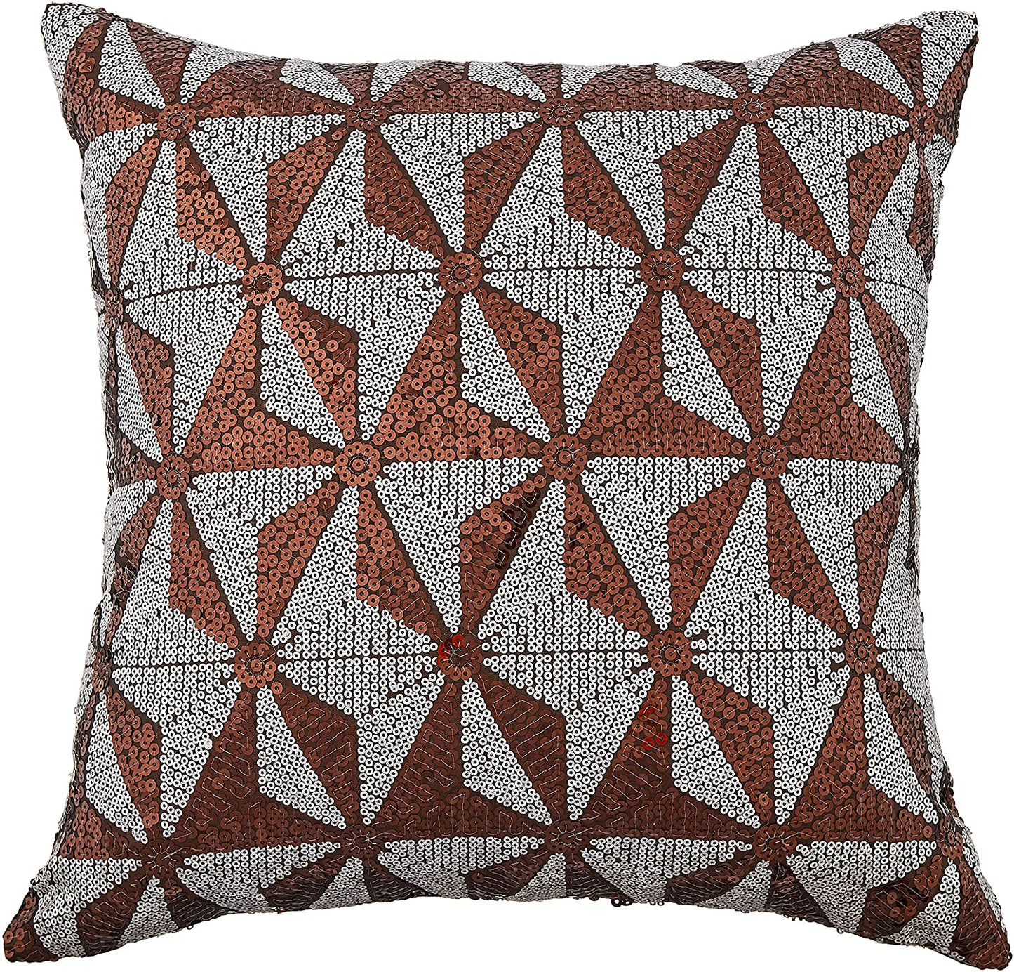 Sparkling Embroidered Sequins Pattern Decorative Accent Throw Pillow