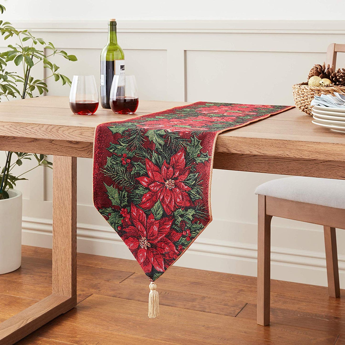 Seasonal Tapestry Xmas Decorative Table Runner