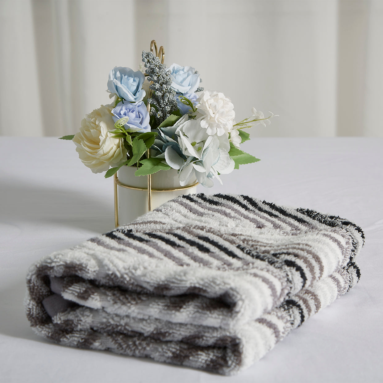 LimeStone, Black Hand Towels - Set of 2,