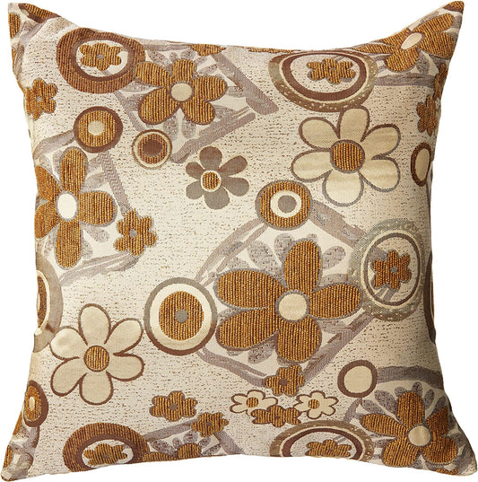 Victoria Chenille Daisy Sunflower Pattern Decorative Accent Throw Pillow