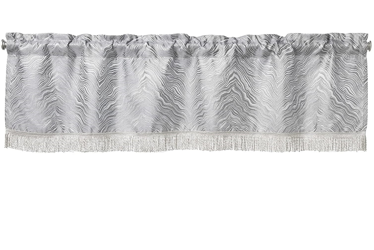 Boutique Zebra Patern Decorative Window Treatment Rod Pocket Curtain Straight Valance