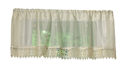 Daisy Design sheer Decorative Window Treatment Rod Pocket Curtain Straight Valance