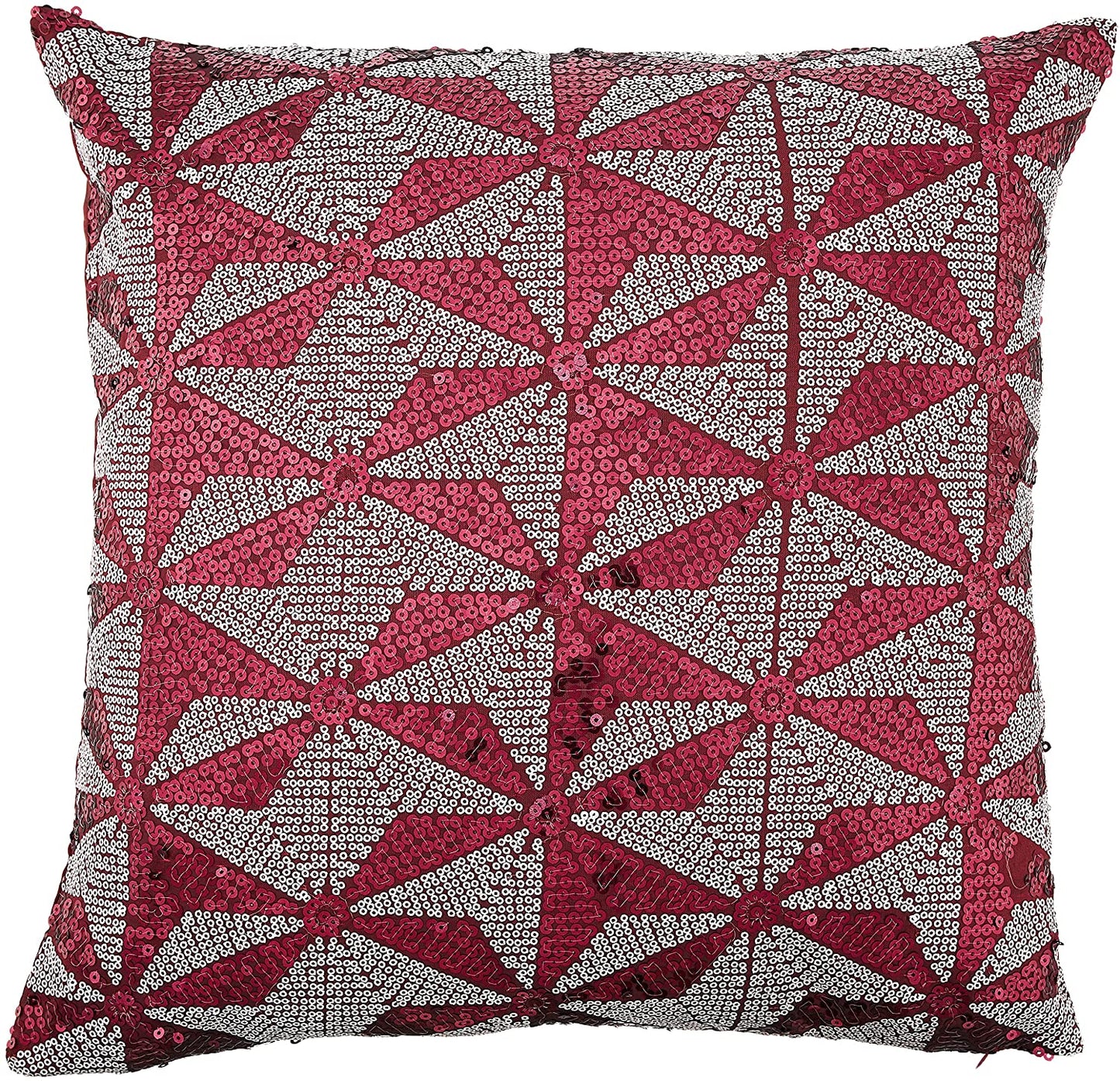 Sparkling Embroidered Sequins Pattern Decorative Accent Throw Pillow