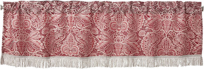 Pacifica Lace Look Damask Pattern Decorative Window Treatment Rod Pocket Curtain Straight Valance