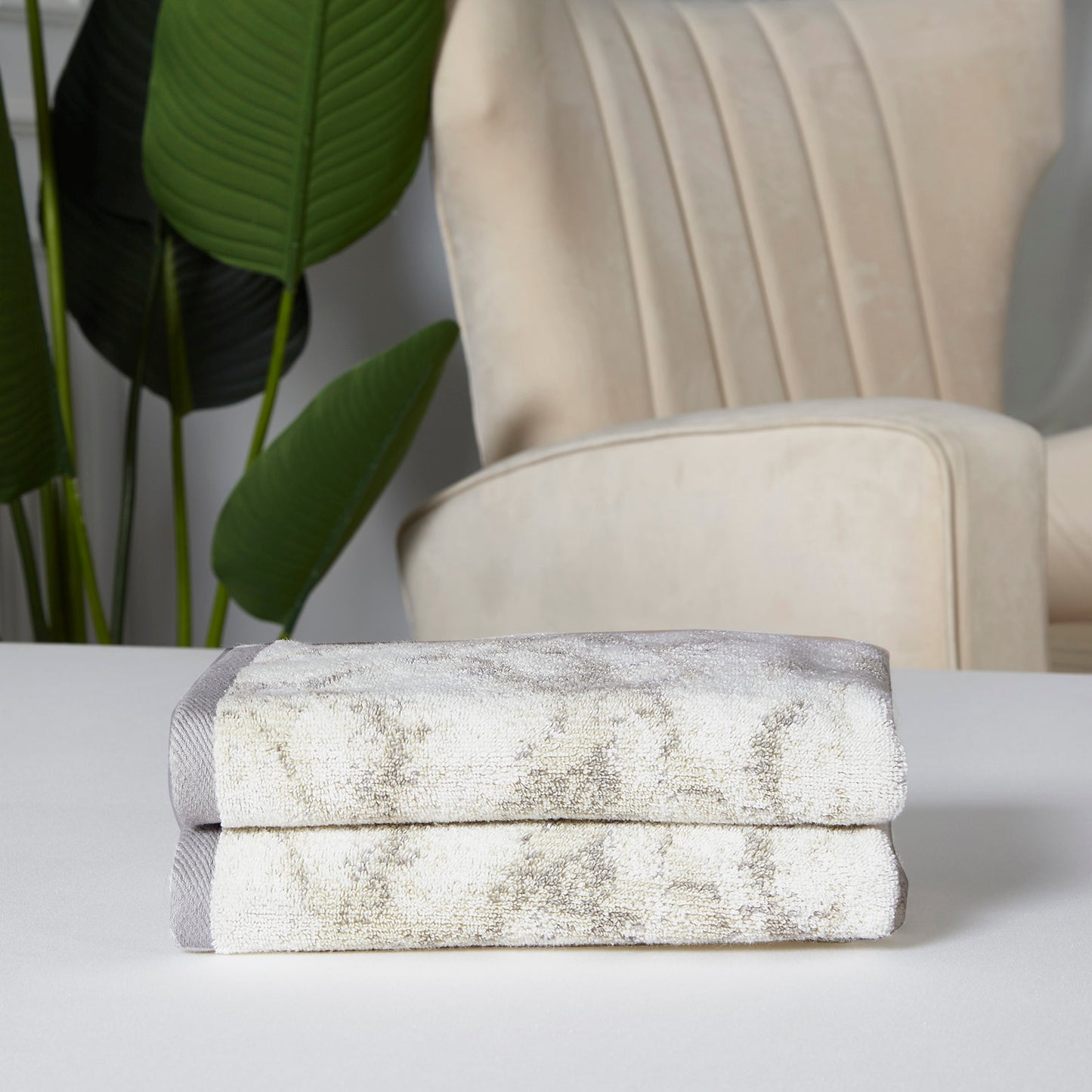 Marble Grey, Hand Towels - Set of 2