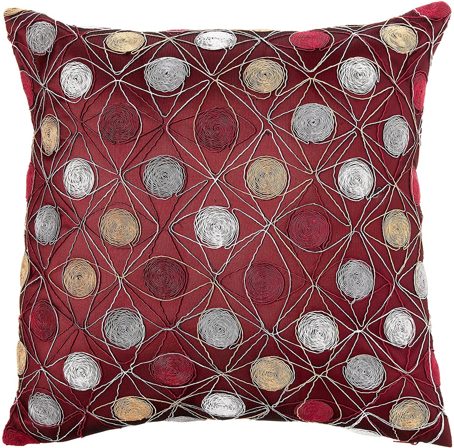 String Art Geometric Embroidery Pattern Decorative Accent Throw Pillow