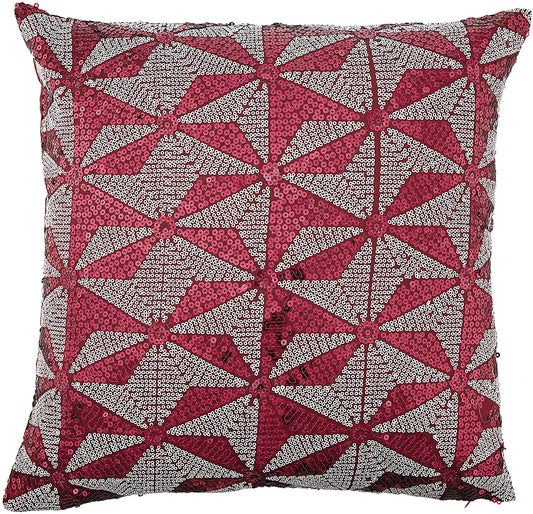 Sparkling Embroidered Sequins Pattern Decorative Throw Pillow Cover