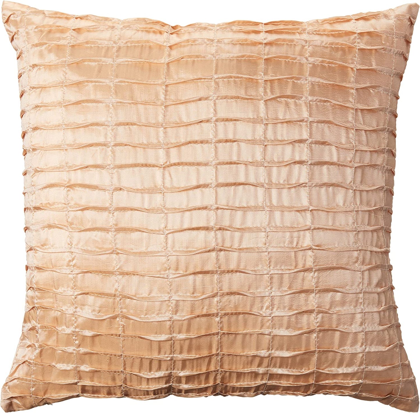 Silky Pleated Satin Pattern Decorative Accent Throw Pillow Cover