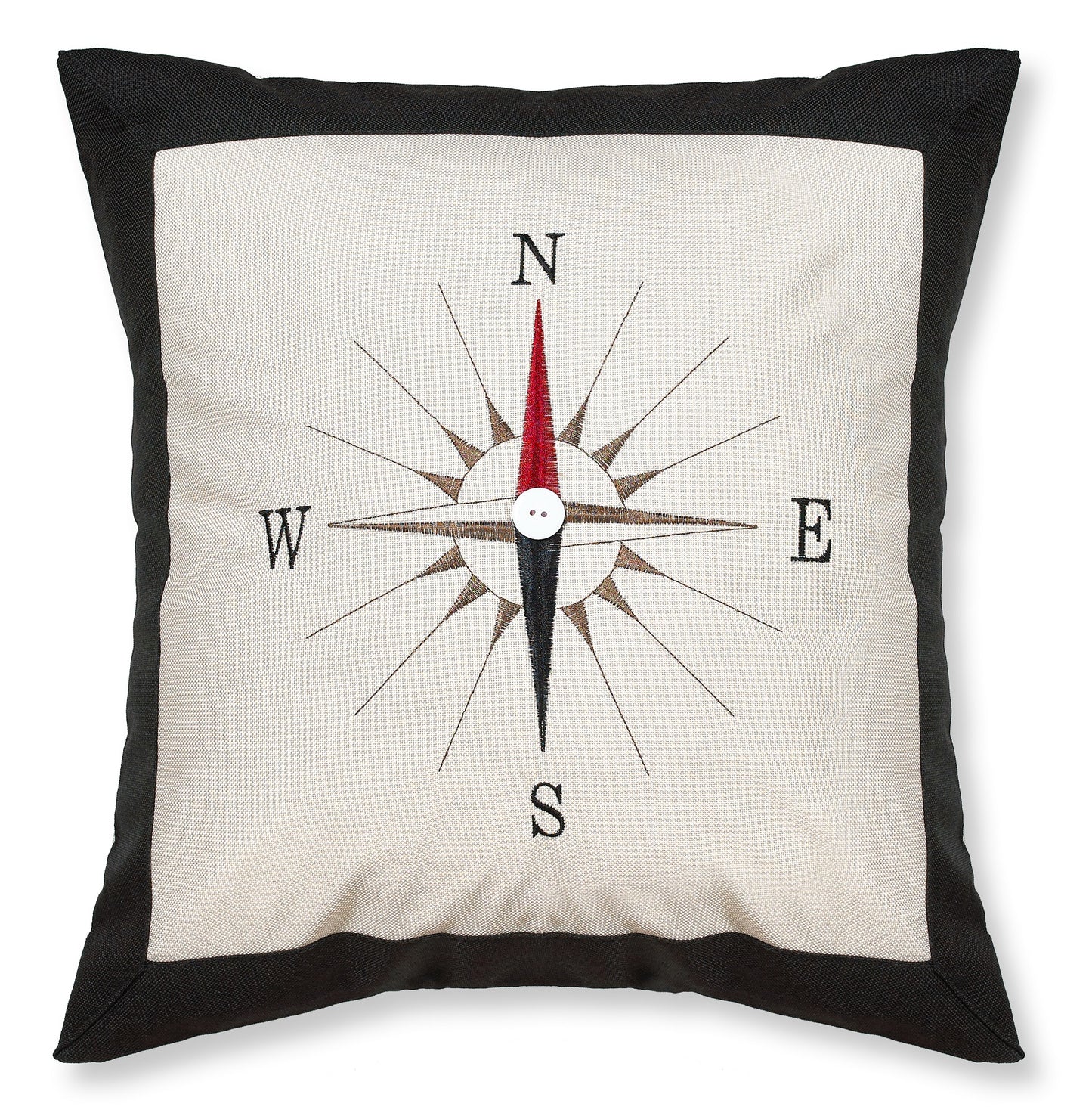 Rosetta Classic Embroidered Compass Decorative Throw Pillow Covers