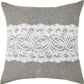 Eden Vintage Rustic Burlap Hessian Lace Pattern Decorative Accent Throw Pillow