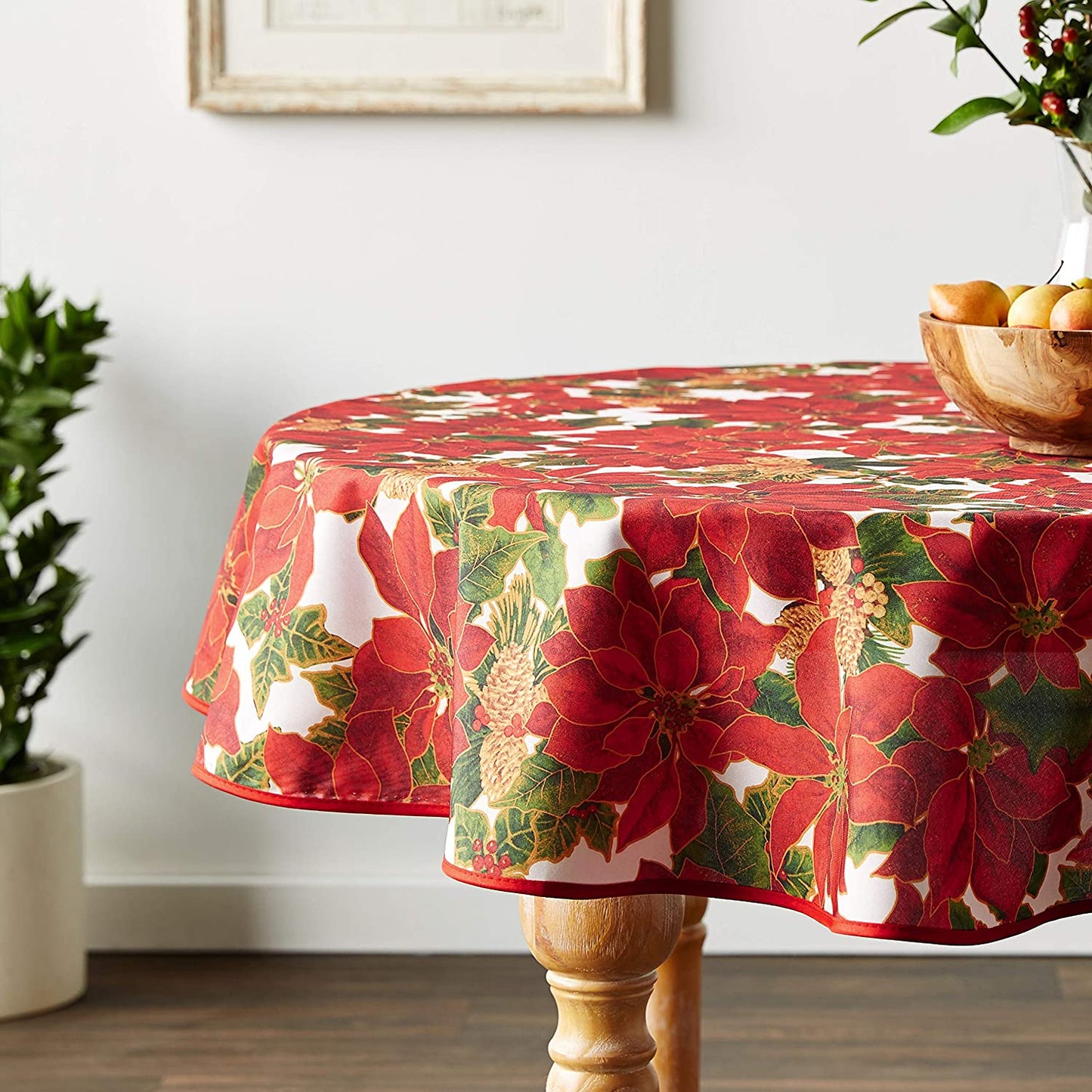 European Seasonal Botanical Christmas Tablecloths