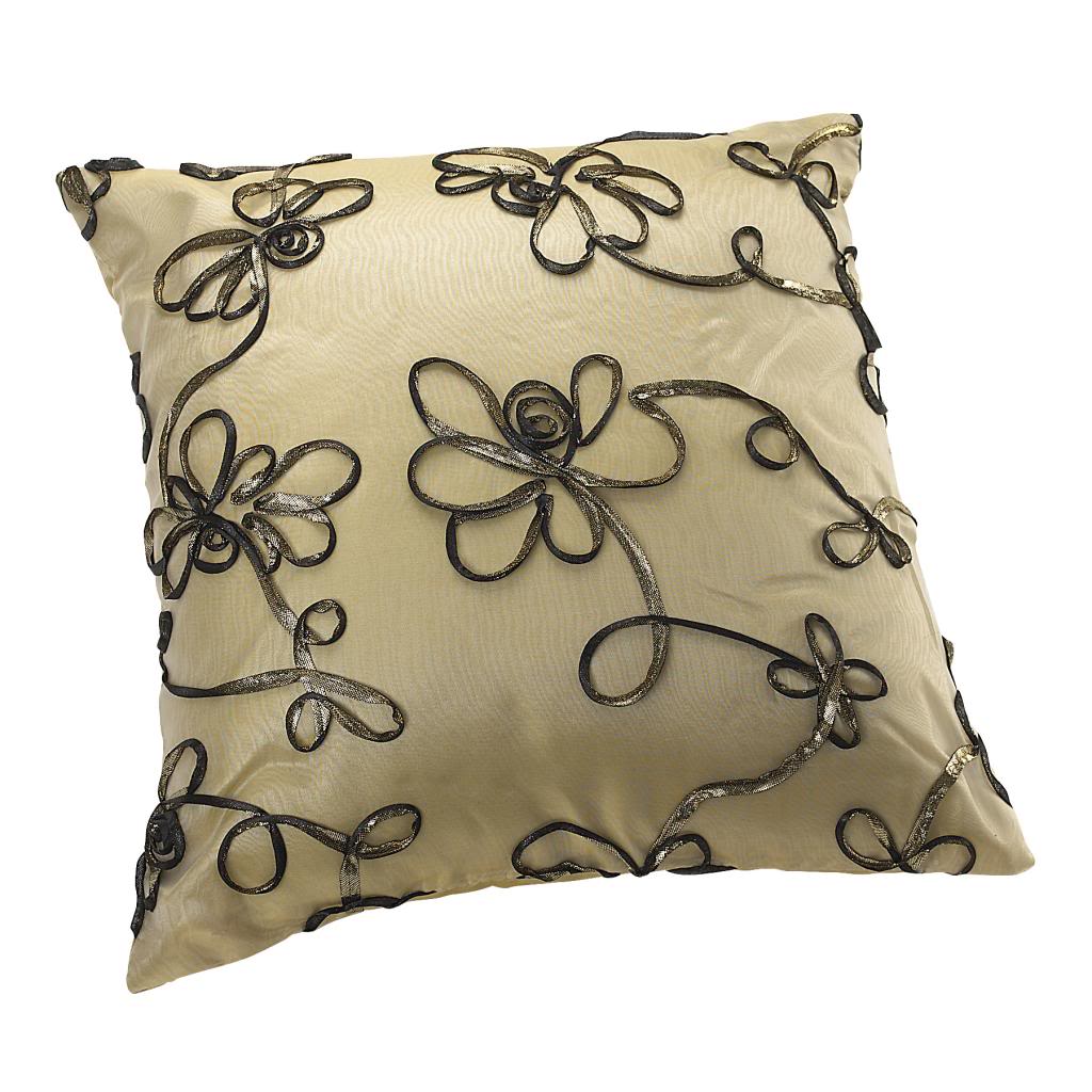 Venetian Vintage Embroidered Floral Decorative Accent Throw Pillow