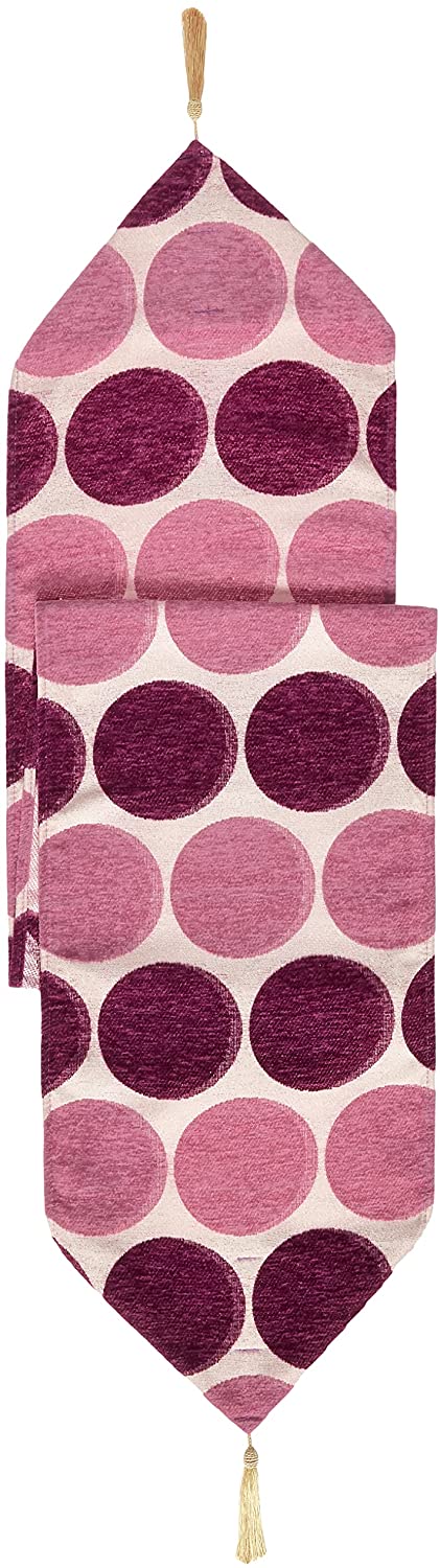 Chenille Circle Spots Pattern Decorative Table Runner