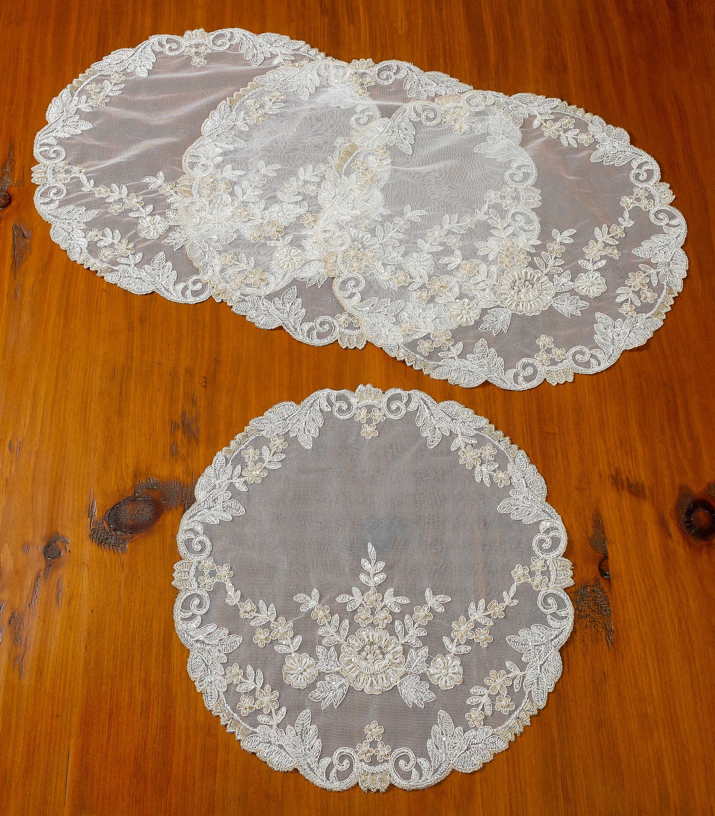 Orchid Decorative Embroidered Lace Decorative Place Mats