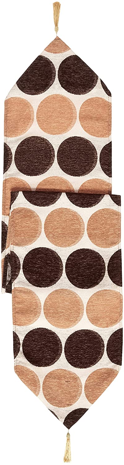 Chenille Circle Spots Pattern Decorative Table Runner