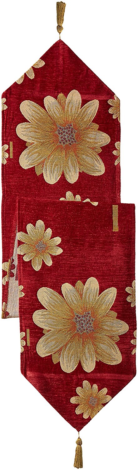 Chenille Floral Decorative Table Runner