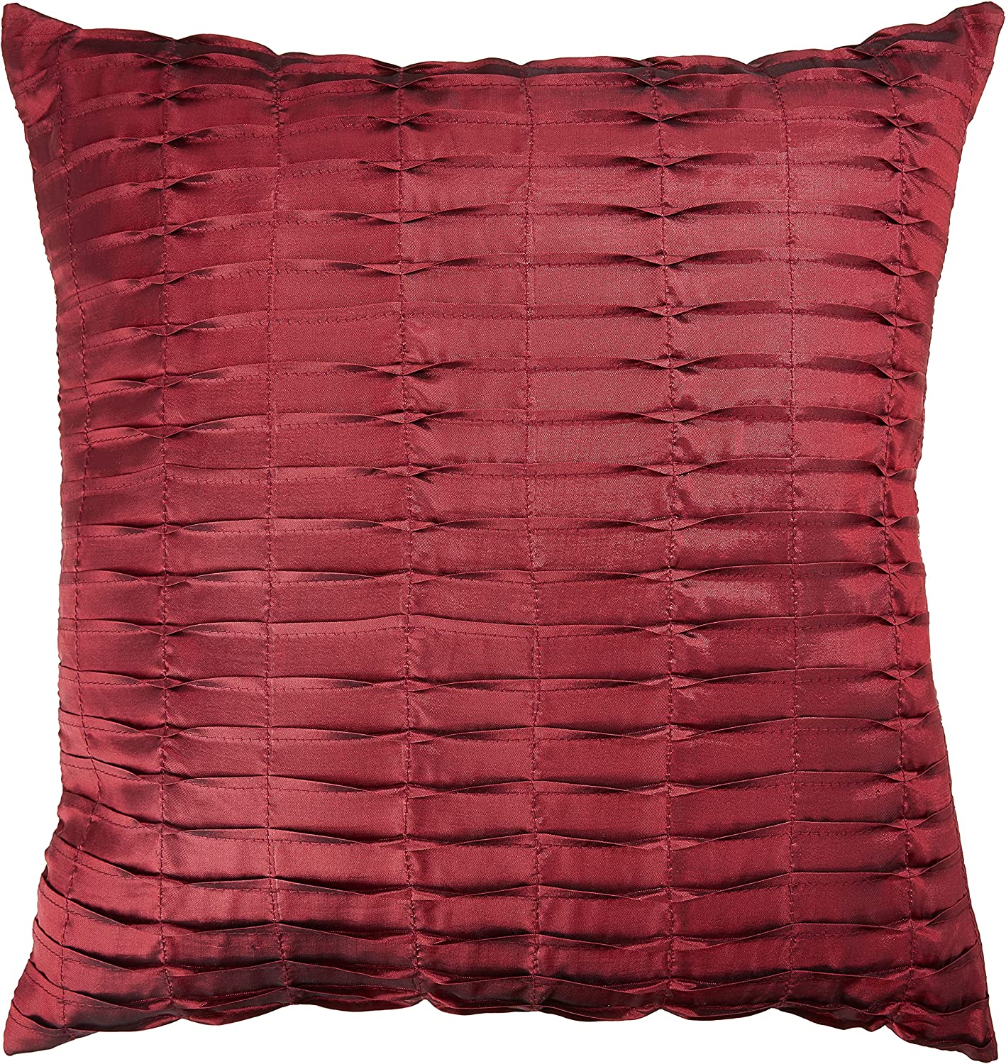 Silky Pleated Satin Pattern Decorative Accent Throw Pillow Cover