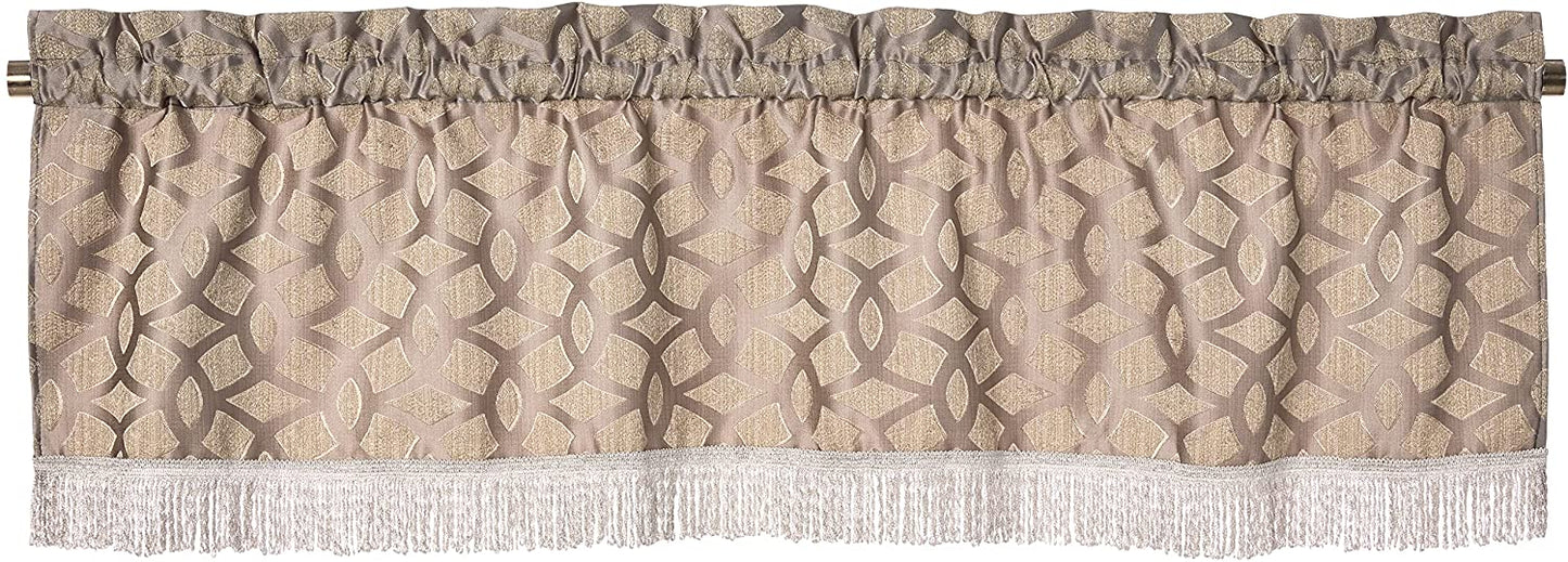 Victoria Chenille Abstract Pattern Decorative Window Treatment Rod Pocket Curtain Straight Valance