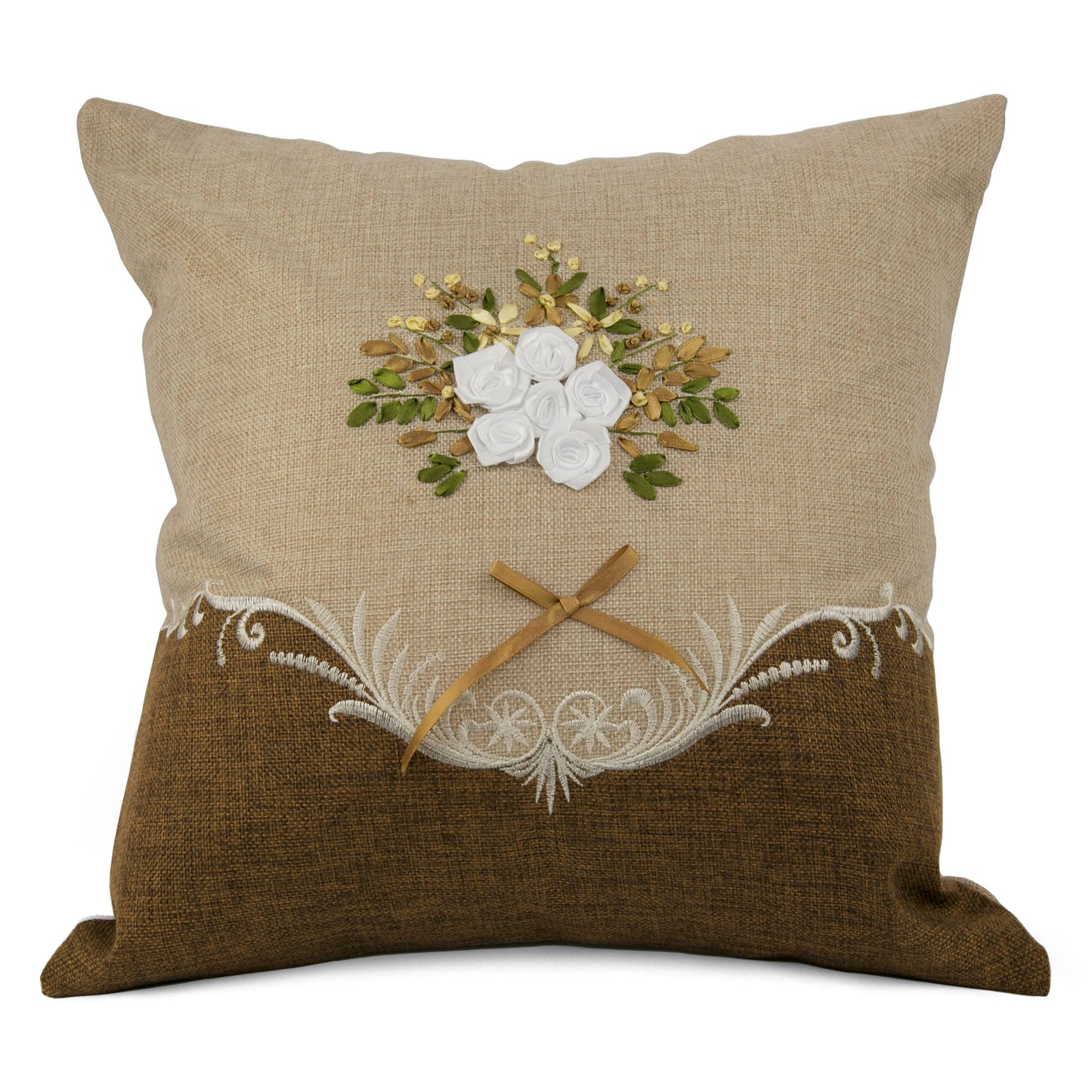 Artistic Decorative Burlap Decorative Accent Throw Pillow