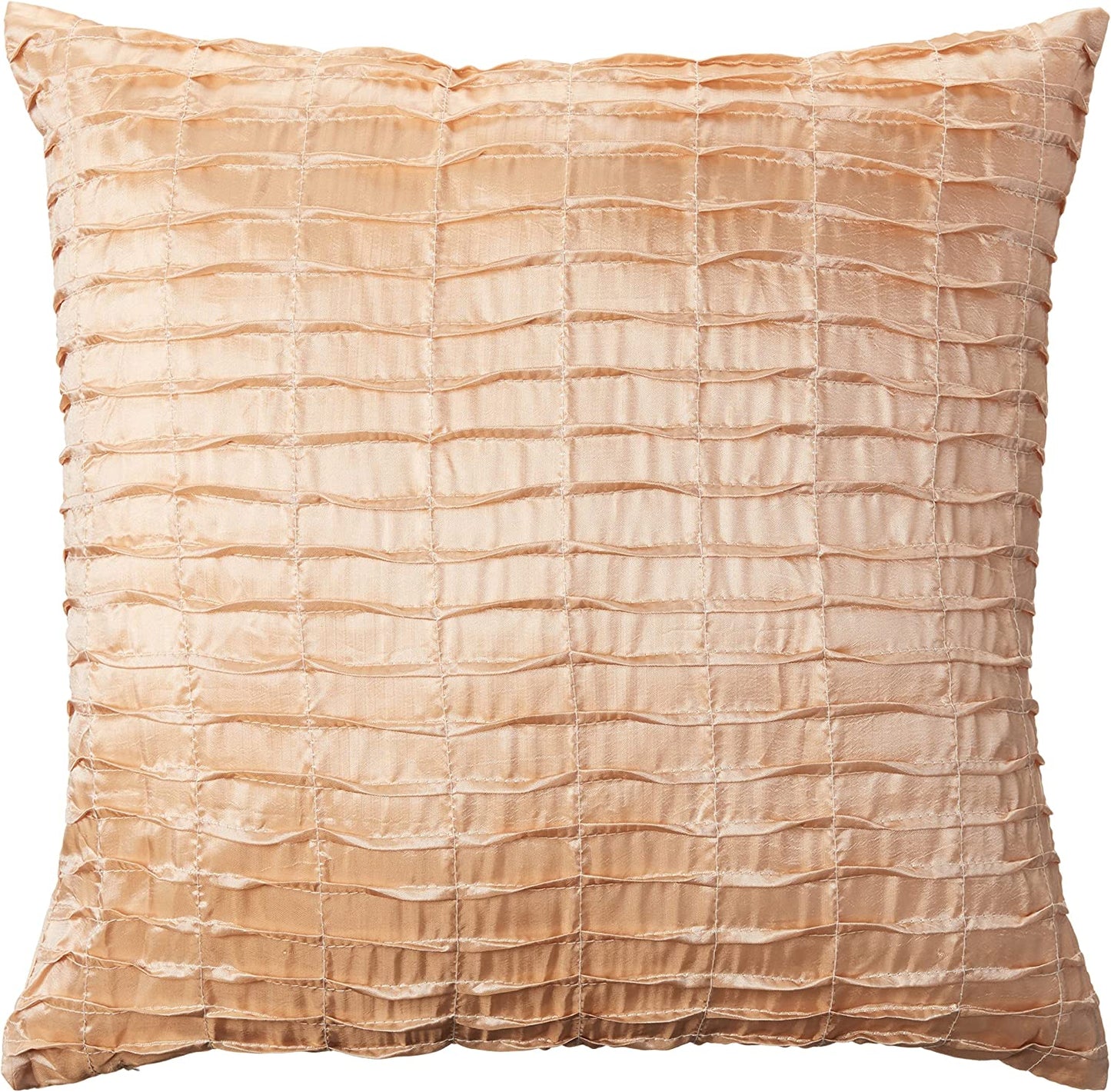 Silky Pleated Satin Pattern Decorative Accent Throw Pillow