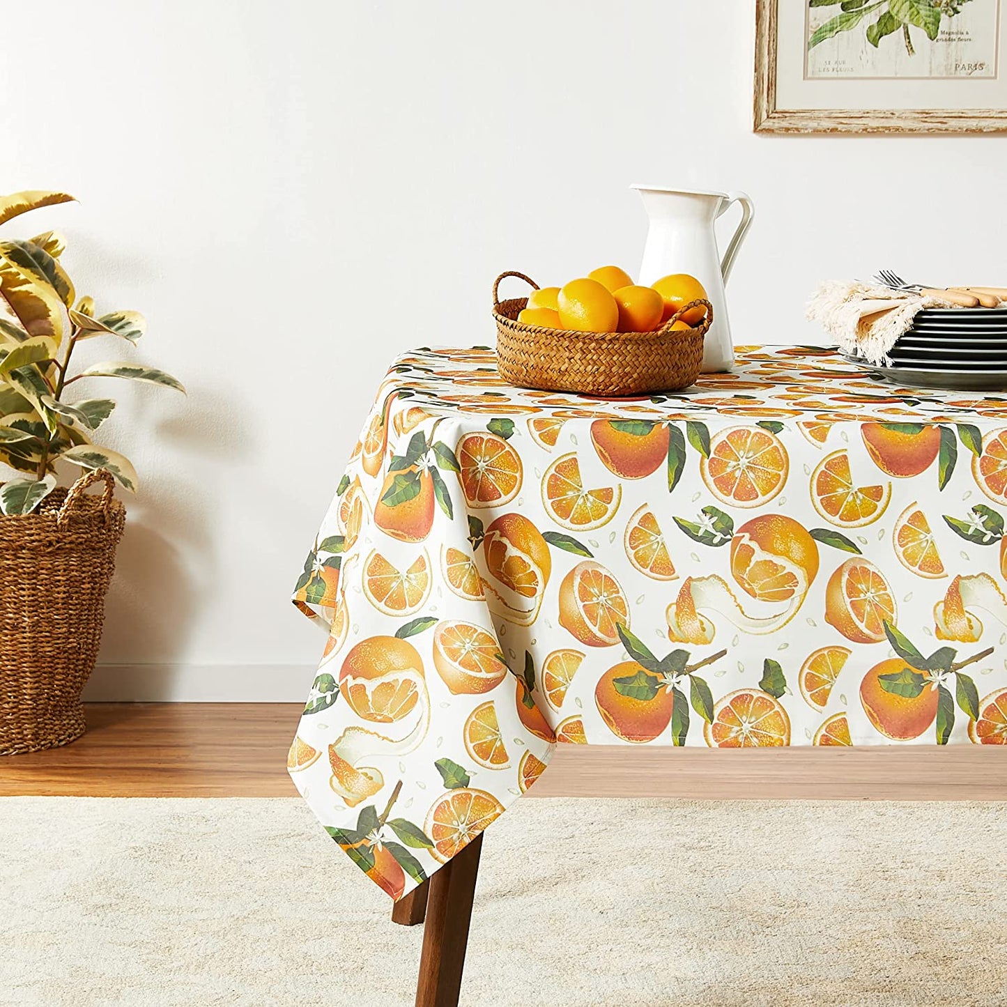 European Oranges Citrus Floral Pattern Tablecloths