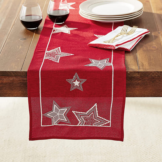 Seasonal Xmas Christmas Holiday Essenial Pattern Decorative Table Runner