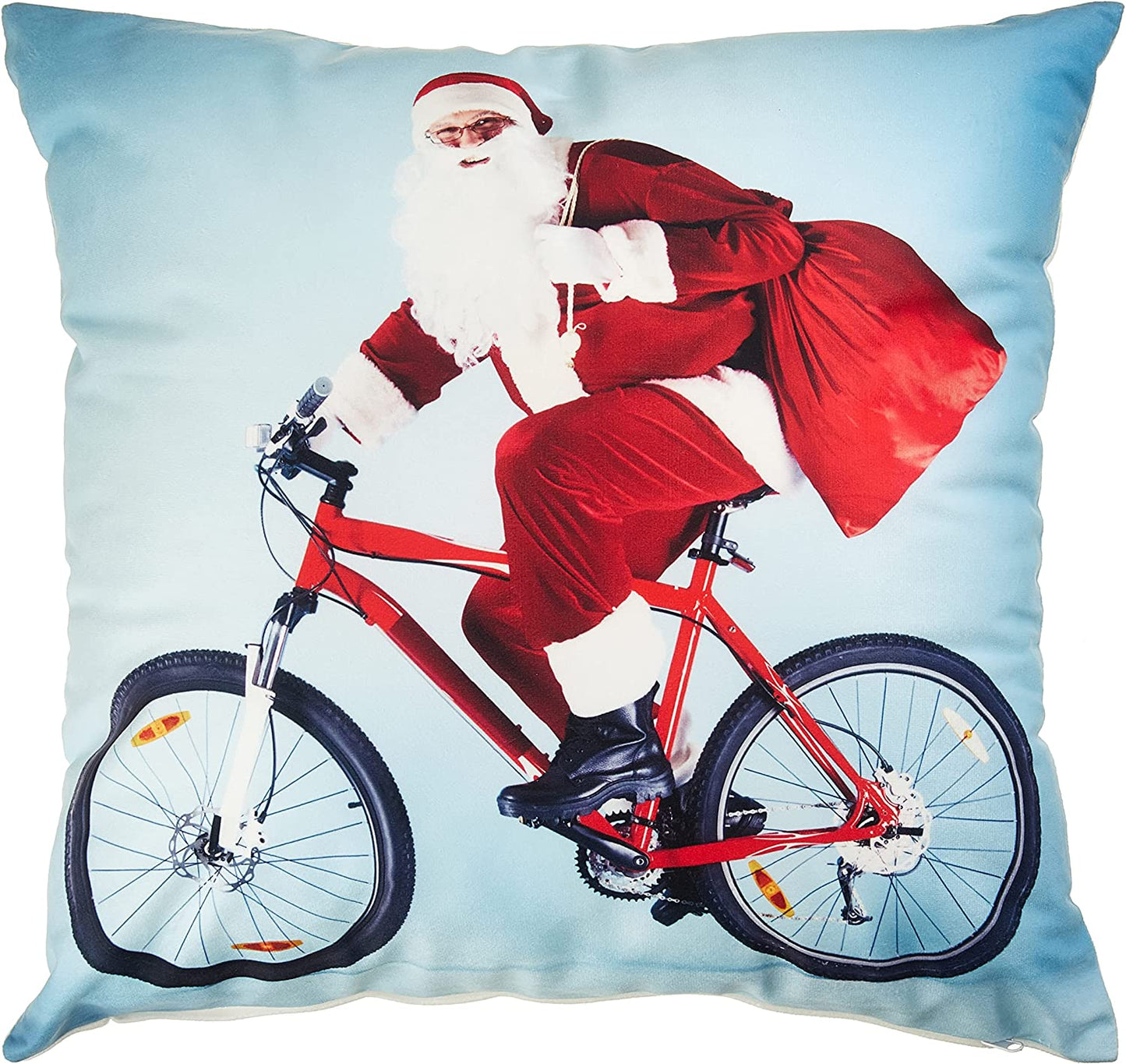 Seasonal Christmas Santa Claus Actions Pattern Decorative Accent Throw Pillow