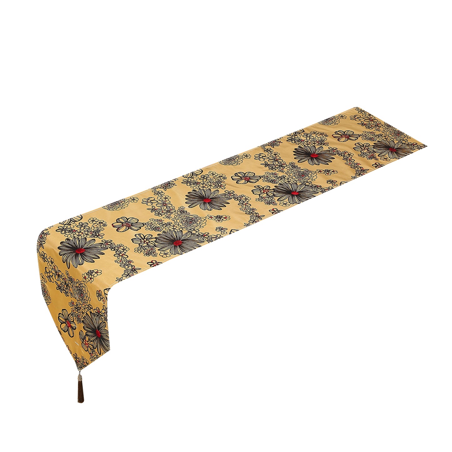 Silky Bloom Daisy Flower Pattern Decorative Table Runner