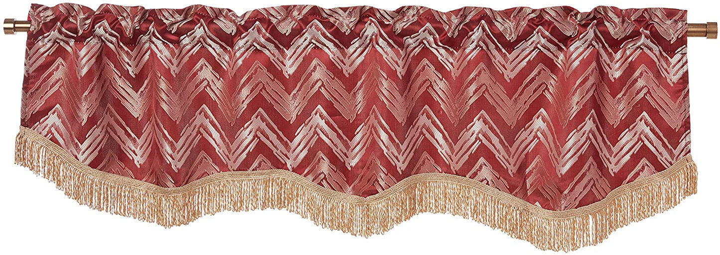 Fantasy Modern Zig Zag Chevron Pattern Decorative Window Treatment Rod Pocket Curtain Straight Valance