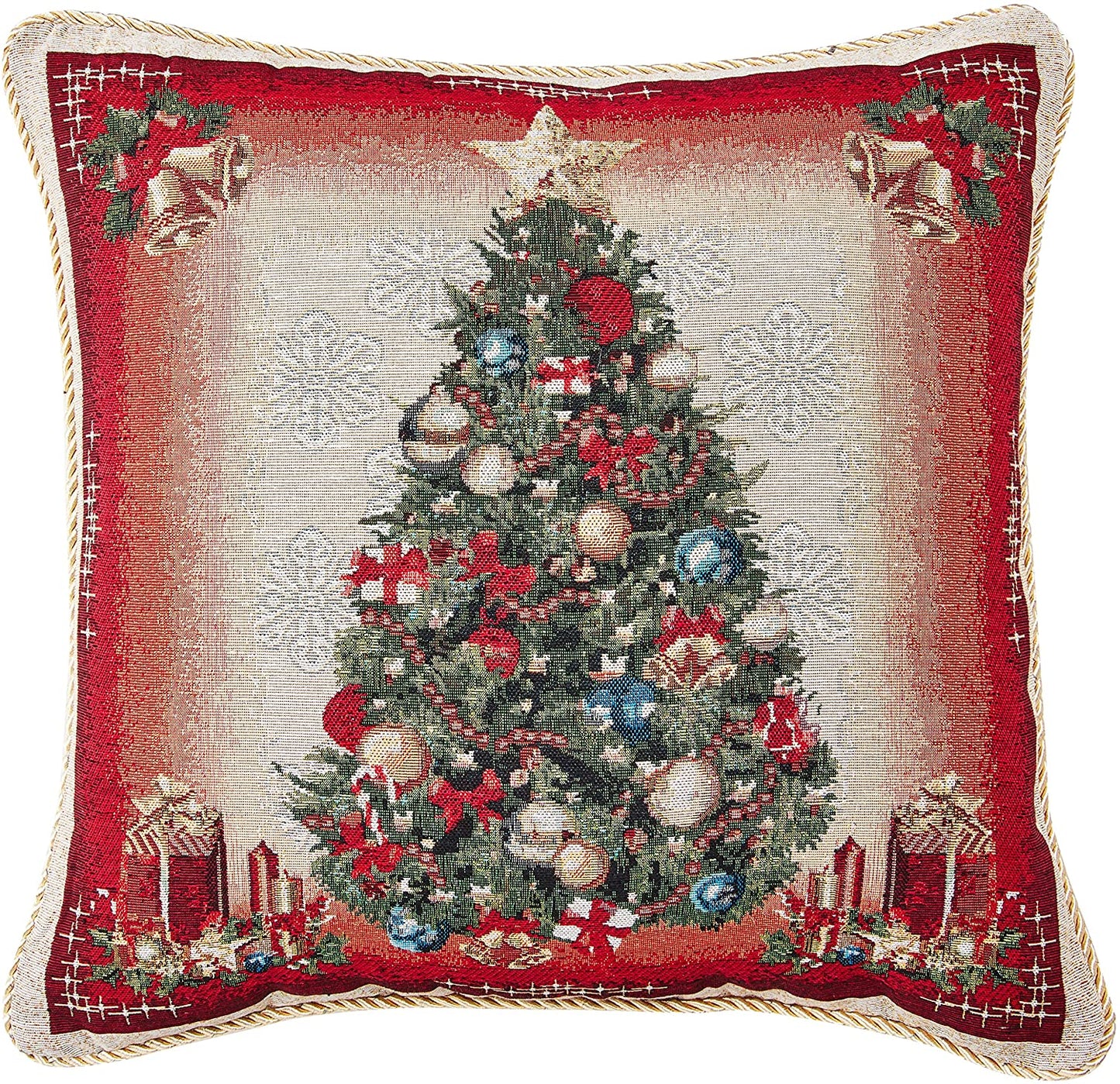 Seasonal Xmas Christmas Holiday Bliss Pattern Decorative Throw Pillow Cover