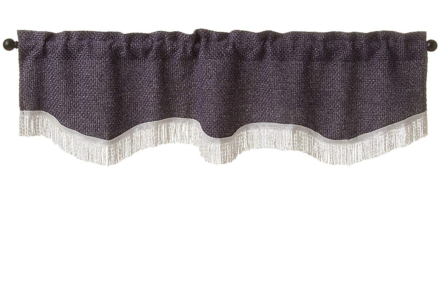 Chenille Basket Weave Design Decorative Window Treatment Rod Pocket Curtain Straight Valance