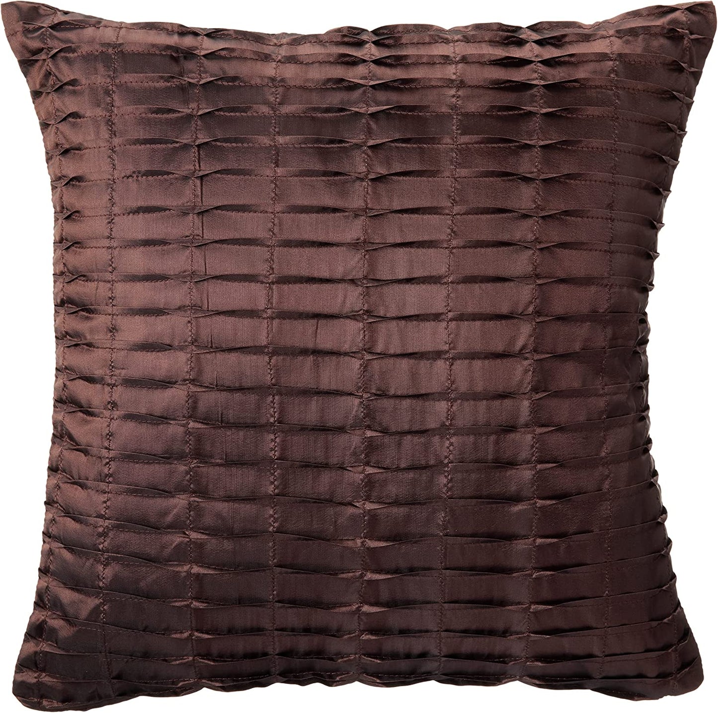 Silky Pleated Satin Pattern Decorative Accent Throw Pillow Cover