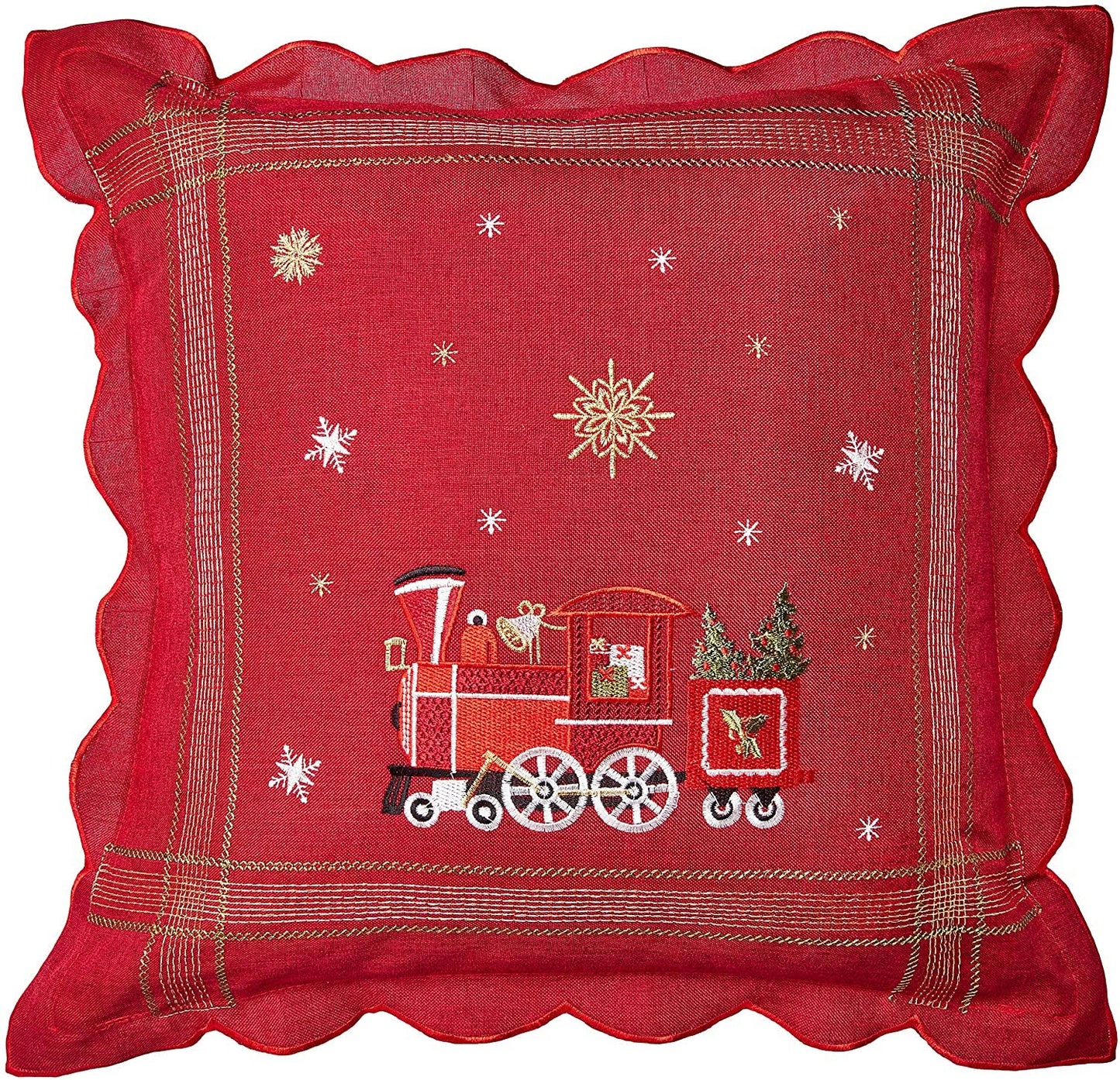 Seasonal Xmas Christmas Holiday Essenial Pattern Decorative Throw Pillow Cover